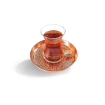 استکان کمر باریک نعلبکی مسی