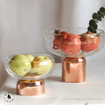 کاسه پایه دار مسی و بلور