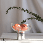 ظرف گود کاسه پایه دار نقره ای سلور