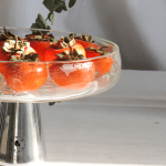 دیس پایه دار کیک و شیرینی نقره ای