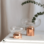 ظرف گود پایه دار مس و شیشه میوه یلدا و نوروز