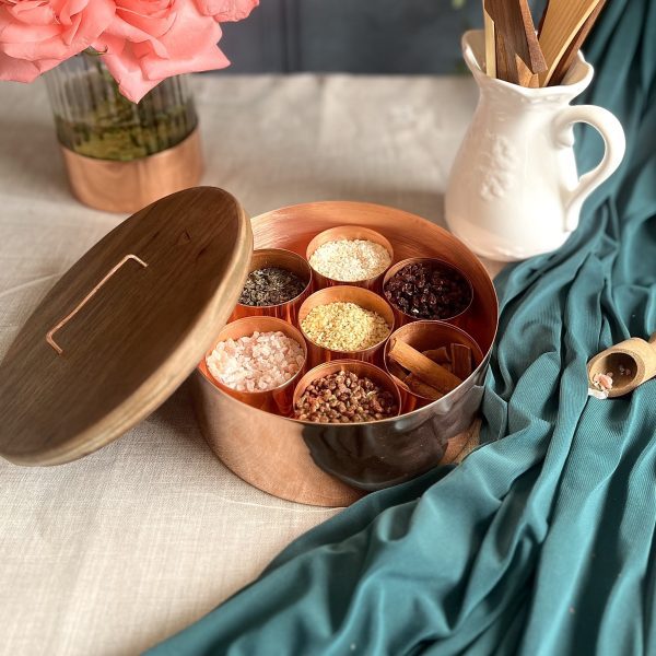 ظرف ادویه چند خانه مسی