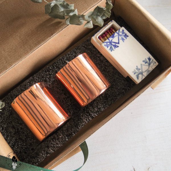 پک هدیه شمع مسی و سرامیک